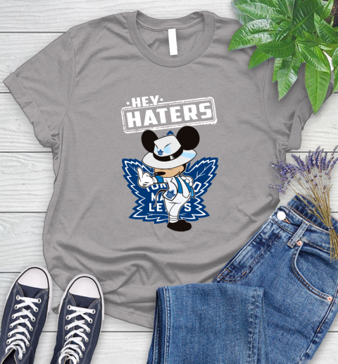 NHL Hey Haters Mickey Hockey Sports Toronto Maple Leafs Women's T-Shirt 5