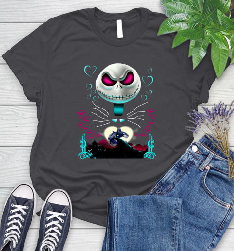 NHL Vancouver Canucks Jack Skellington Sally The Nightmare Before Christmas Hockey Women's T-Shirt 8
