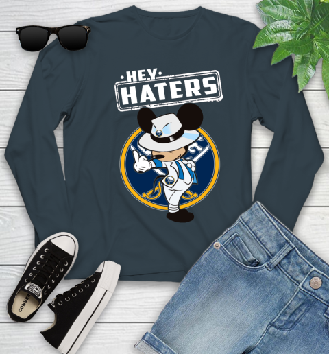 NHL Hey Haters Mickey Hockey Sports Buffalo Sabres Youth Long Sleeve 9