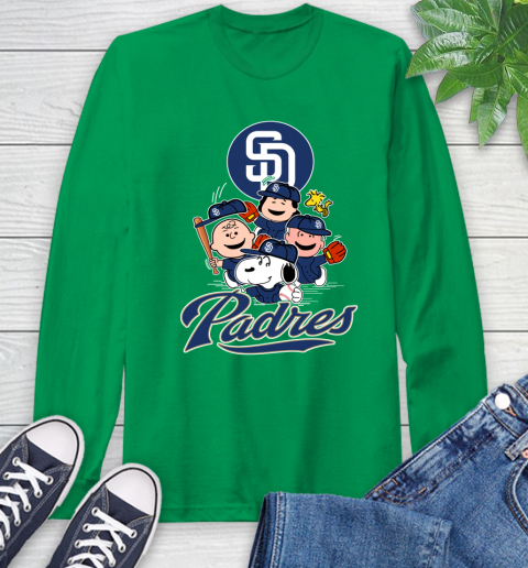 MLB San Diego Padres Snoopy Charlie Brown Woodstock The Peanuts Movie Baseball T Shirt_000 Long Sleeve T-Shirt 8