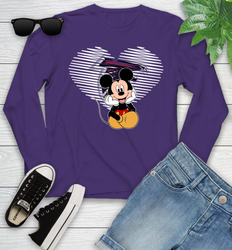 NFL Atlanta Falcons The Heart Mickey Mouse Disney Football T Shirt_000 Youth Long Sleeve 4