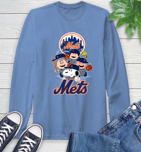 MLB New York Mets Snoopy Charlie Brown Woodstock The Peanuts Movie Baseball T Shirt Long Sleeve T-Shirt 12