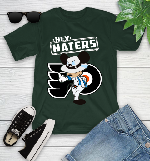 NHL Hey Haters Mickey Hockey Sports Philadelphia Flyers Youth T-Shirt 5