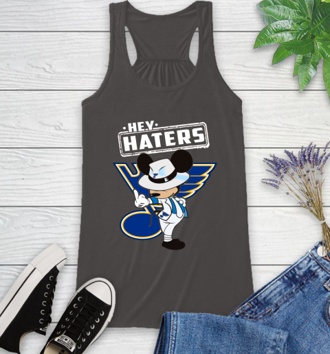 NHL Hey Haters Mickey Hockey Sports St.Louis Blues Racerback Tank 11