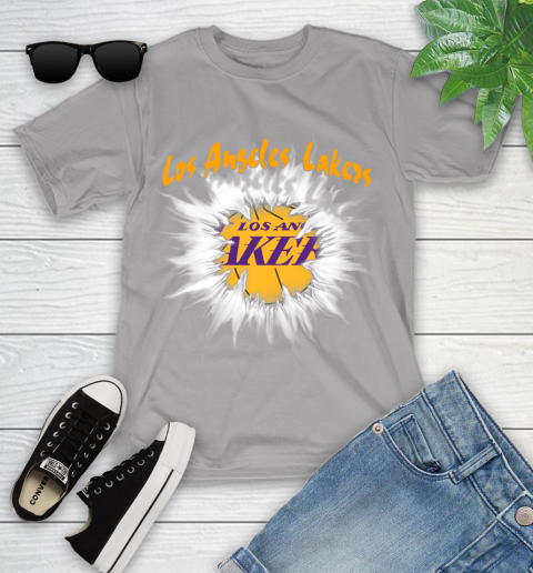 Los Angeles Lakers NBA Basketball Rip Sports Youth T-Shirt 4