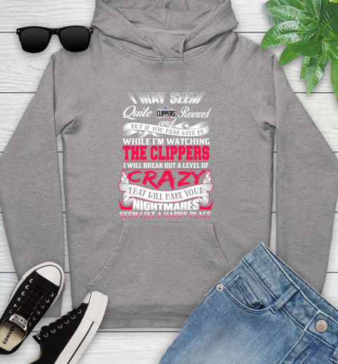 LA Clippers NBA Basketball Don't Mess With Me While I'm Watching My Team Youth Hoodie 6