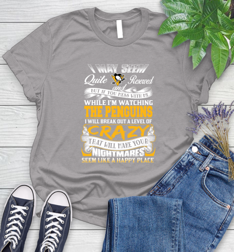 Pittsburgh Penguins NHL Hockey Don't Mess With Me While I'm Watching My Team Women's T-Shirt 5
