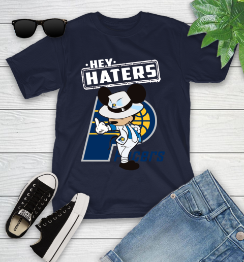 NBA Hey Haters Mickey Basketball Sports Indiana Pacers Youth T-Shirt 2