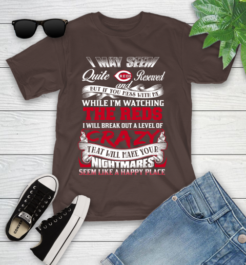 Cincinnati Reds MLB Baseball Don't Mess With Me While I'm Watching My Team Youth T-Shirt 7
