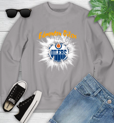 Edmonton Oilers NHL Hockey Adoring Fan Rip Sports Youth Sweatshirt 3