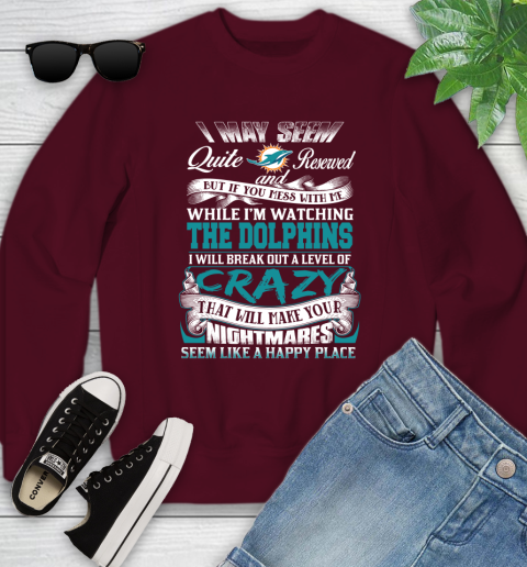 Miami Dolphins NFL Football Don't Mess With Me While I'm Watching My Team Youth Sweatshirt 4