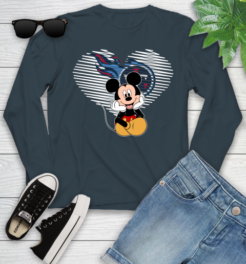 NFL Tennessee Titans The Heart Mickey Mouse Disney Football T Shirt_000 Youth Long Sleeve 9