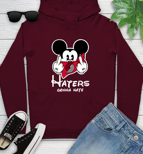 NBA Portland Trail Blazers Haters Gonna Hate Mickey Mouse Disney Basketball T Shirt Youth Hoodie 7