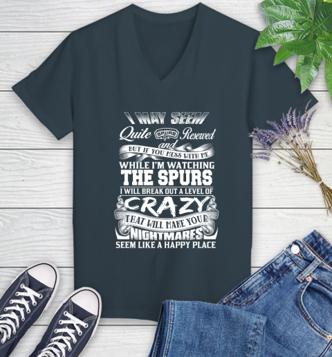 San Antonio Spurs NBA Basketball Don't Mess With Me While I'm Watching My Team Women's V-Neck T-Shirt 8