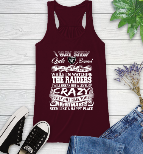 Oakland Raiders NFL Football Don't Mess With Me While I'm Watching My Team Racerback Tank 2