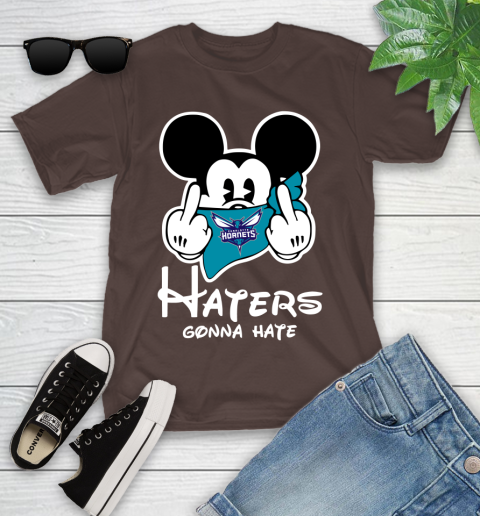 NBA Charlotte Hornets Haters Gonna Hate Mickey Mouse Disney Basketball T Shirt Youth T-Shirt 7