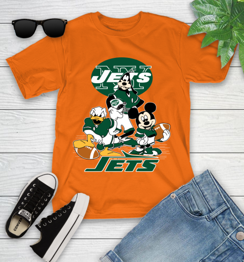 NFL New York Jets Mickey Mouse Donald Duck Goofy Football Shirt Youth T-Shirt 9