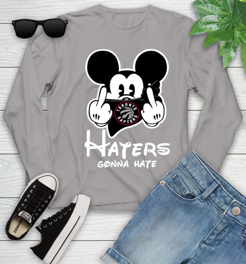 NBA Toronto Raptors Haters Gonna Hate Mickey Mouse Disney Basketball T Shirt Youth Long Sleeve 5