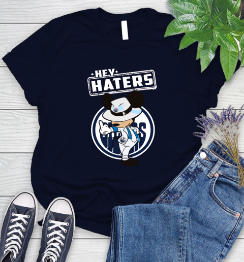 NHL Hey Haters Mickey Hockey Sports Edmonton Oilers Women's T-Shirt 2