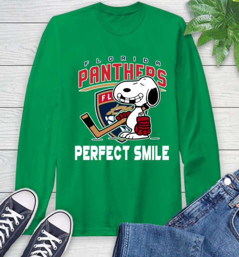 NHL Florida Panthers Snoopy Perfect Smile The Peanuts Movie Hockey T Shirt Long Sleeve T-Shirt 8