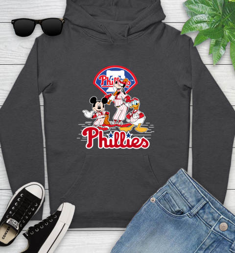 MLB Philadelphia Phillies Mickey Mouse Donald Duck Goofy Baseball T Shirt Youth Hoodie 8