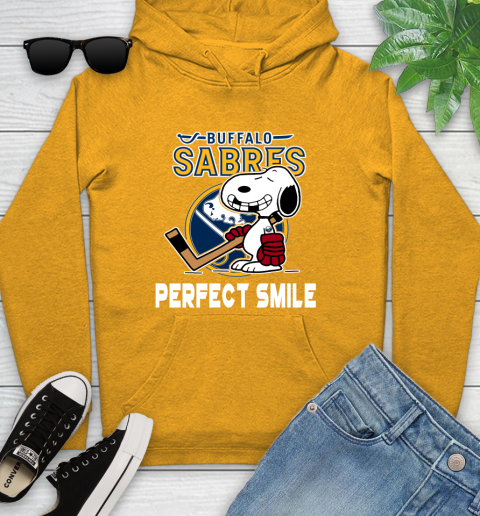 NHL Buffalo Sabres Snoopy Perfect Smile The Peanuts Movie Hockey T Shirt Youth Hoodie 2
