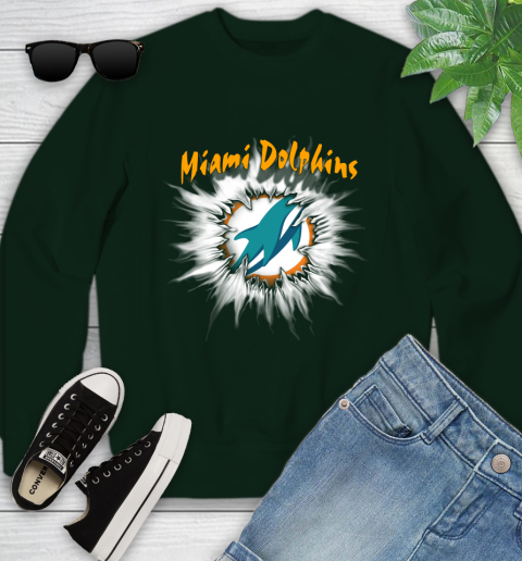 Miami Dolphins NFL Football Adoring Fan Rip Sports Youth Sweatshirt 9