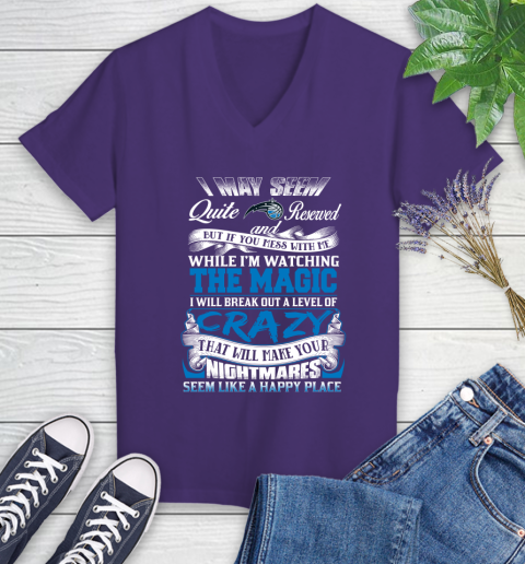 Orlando Magic NBA Basketball Don't Mess With Me While I'm Watching My Team Women's V-Neck T-Shirt 3