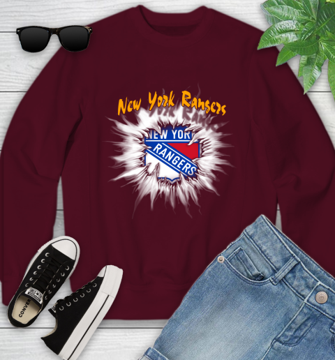 New York Rangers NHL Hockey Adoring Fan Rip Sports Youth Sweatshirt 4