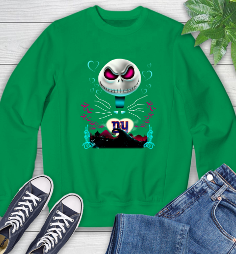 NFL New York Giants Jack Skellington Sally The Nightmare Before Christmas Football Sweatshirt 7