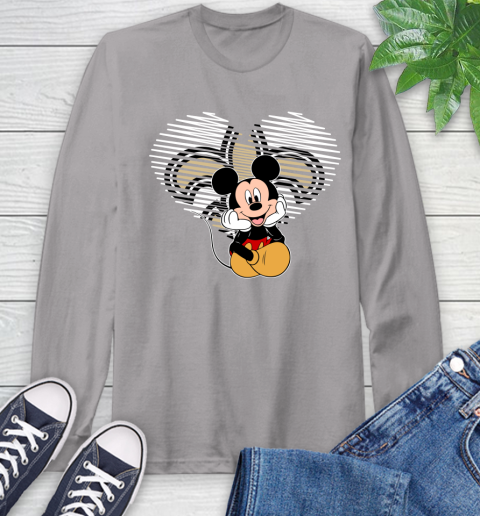 NFL New Orleans Saints The Heart Mickey Mouse Disney Football T Shirt_000 Long Sleeve T-Shirt 6