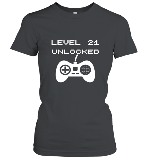 Level 21 Unlocked Gaming T Shirt  21st Birthday Gift Women T-Shirt