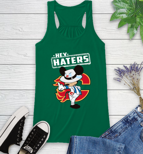 NHL Hey Haters Mickey Hockey Sports Calgary Flames Racerback Tank 6