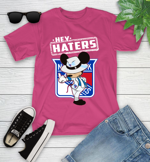 NHL Hey Haters Mickey Hockey Sports New York Rangers Youth T-Shirt 11