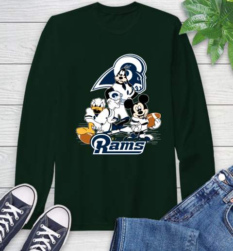 NFL Los Angeles Rams Mickey Mouse Donald Duck Goofy Football Shirt Long Sleeve T-Shirt 7