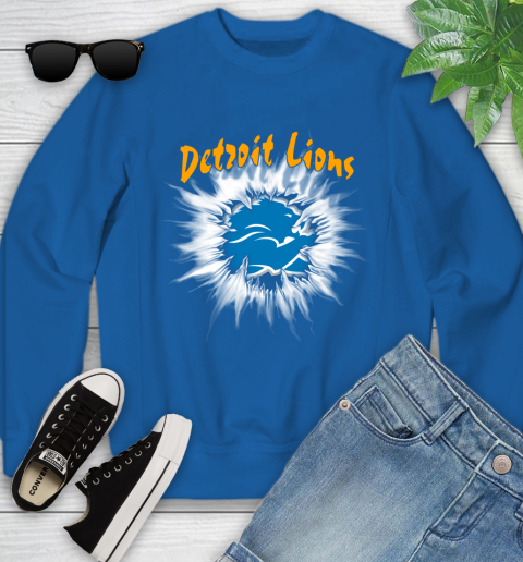 Detroit Lions NFL Football Adoring Fan Rip Sports Youth Sweatshirt 7