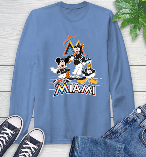 MLB Miami Marlins Mickey Mouse Donald Duck Goofy Baseball T Shirt Long Sleeve T-Shirt 13 MLB Miami Marlins Mickey Mouse Donald Duck Goofy Baseball T Shirt Long Sleeve T-Shirt - Image 13
