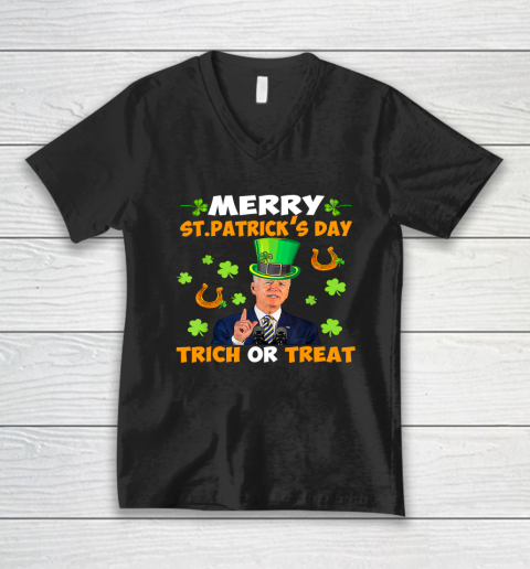Anti Joe Biden St Patricks Day Shirt Funny Happy 4th Of July V-Neck T-Shirt