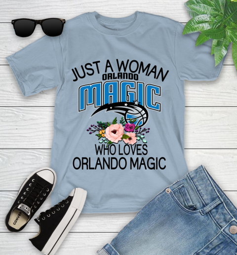 Nba Just A Woman Who Loves Orlando Magic Basketball Sports Youth T