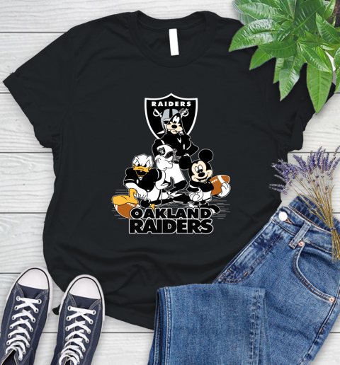 NFL Oakland Raiders Mickey Mouse Donald Duck Goofy Football Shirt Women's T-Shirt