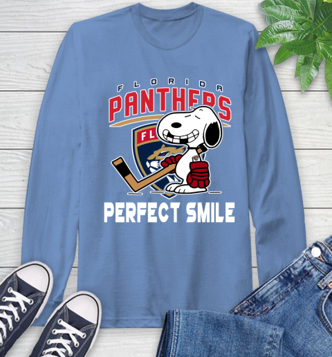 NHL Florida Panthers Snoopy Perfect Smile The Peanuts Movie Hockey T Shirt Long Sleeve T-Shirt 12