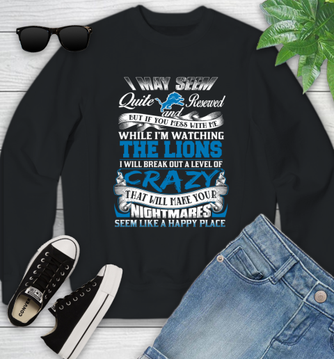 Detroit Lions NFL Football Don't Mess With Me While I'm Watching My Team Youth Sweatshirt