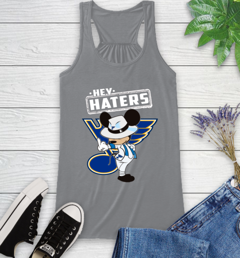 NHL Hey Haters Mickey Hockey Sports St.Louis Blues Racerback Tank 4