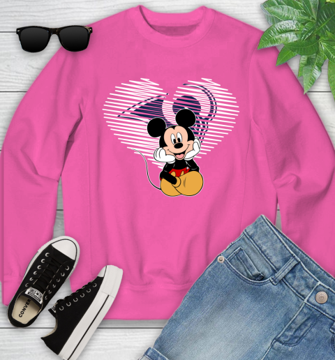 NFL Los Angeles Rams The Heart Mickey Mouse Disney Football T Shirt_000 Youth Sweatshirt - Image 7