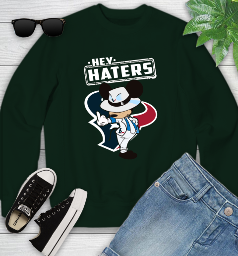 NFL Hey Haters Mickey Football Sports Houston Texans Youth Sweatshirt 9