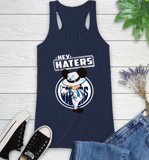 NHL Hey Haters Mickey Hockey Sports Edmonton Oilers Racerback Tank 9