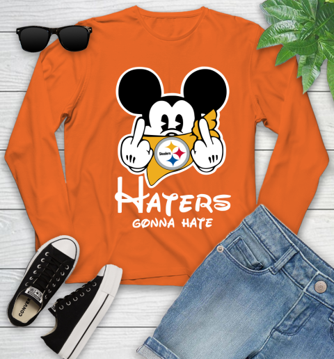 NFL Pittsburgh Steelers Haters Gonna Hate Mickey Mouse Disney Football T Shirt_000 Youth Long Sleeve 3