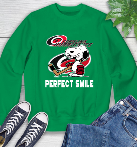 NHL Carolina Hurricanes Snoopy Perfect Smile The Peanuts Movie Hockey T Shirt Sweatshirt 7