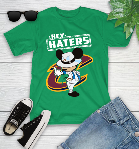 NBA Hey Haters Mickey Basketball Sports Cleveland Cavaliers Youth T-Shirt 8