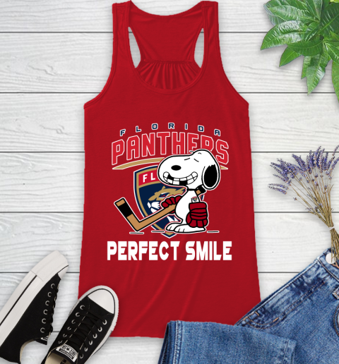 NHL Florida Panthers Snoopy Perfect Smile The Peanuts Movie Hockey T Shirt Racerback Tank 5